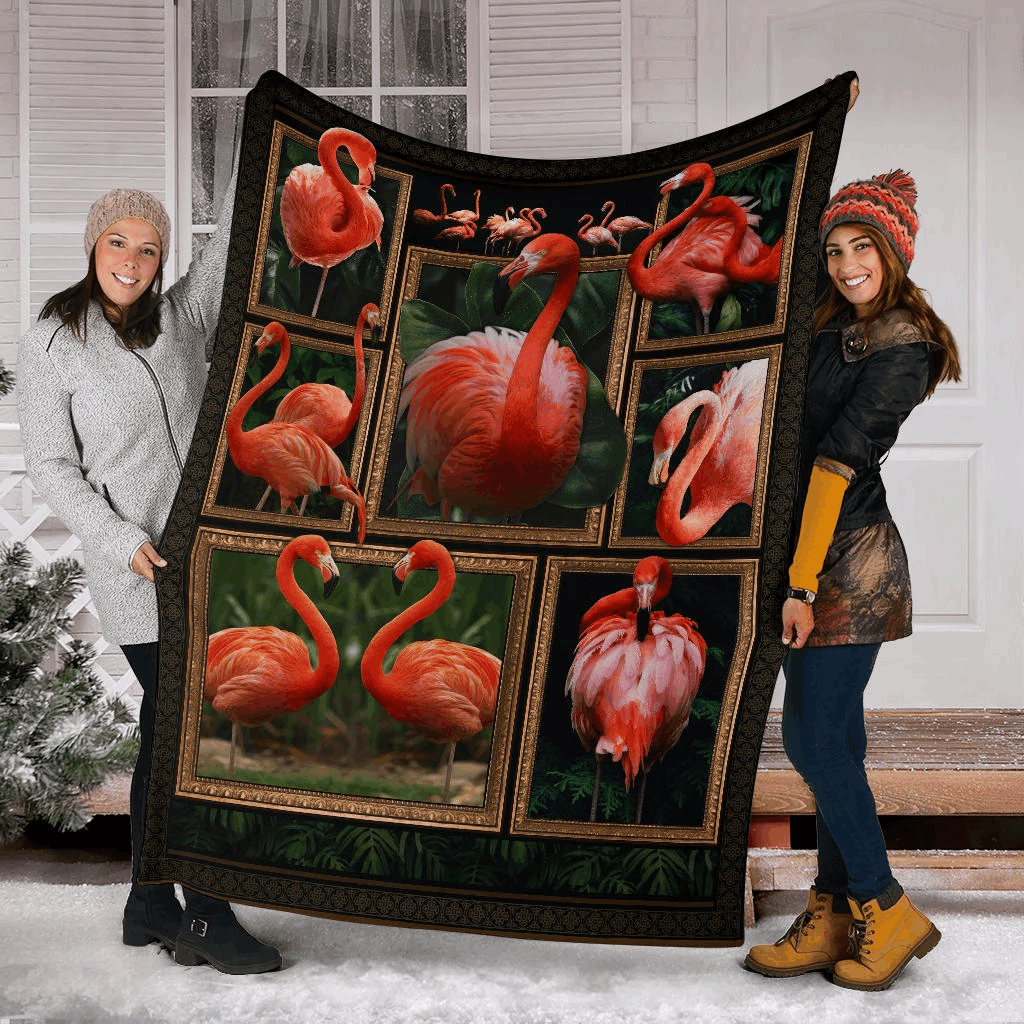 Flamingo Sherpa Fleece Blanket