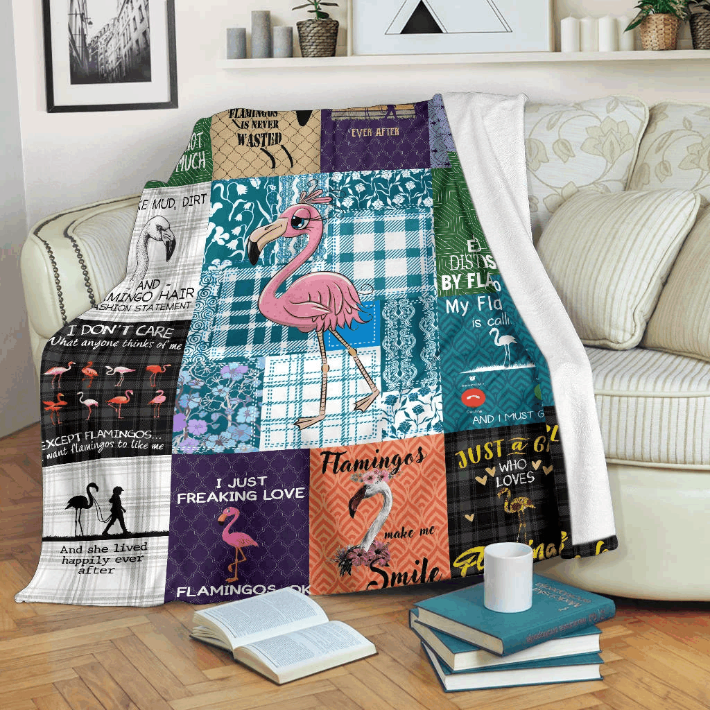 Flamingo Sherpa Fleece Blanket