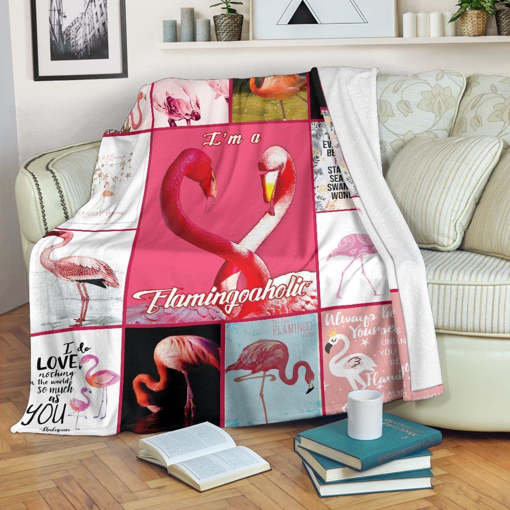 Flamingo Sherpa Fleece Blanket