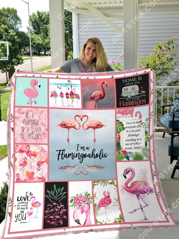Flamingo Sherpa Fleece Blanket
