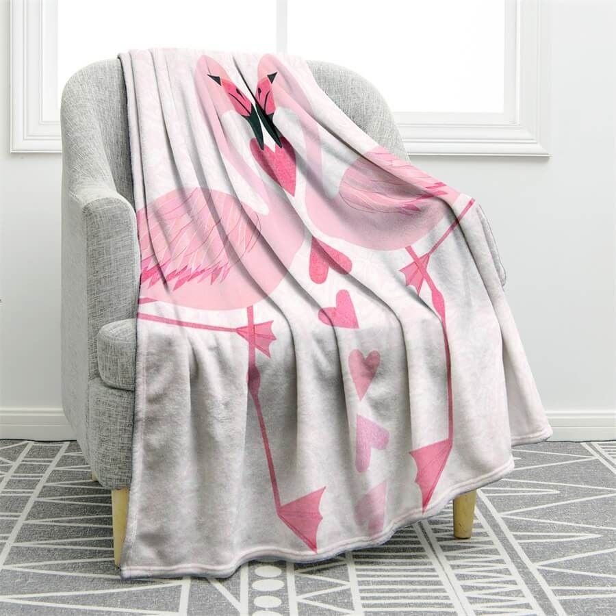 Flamingo Sherpa Fleece Blanket