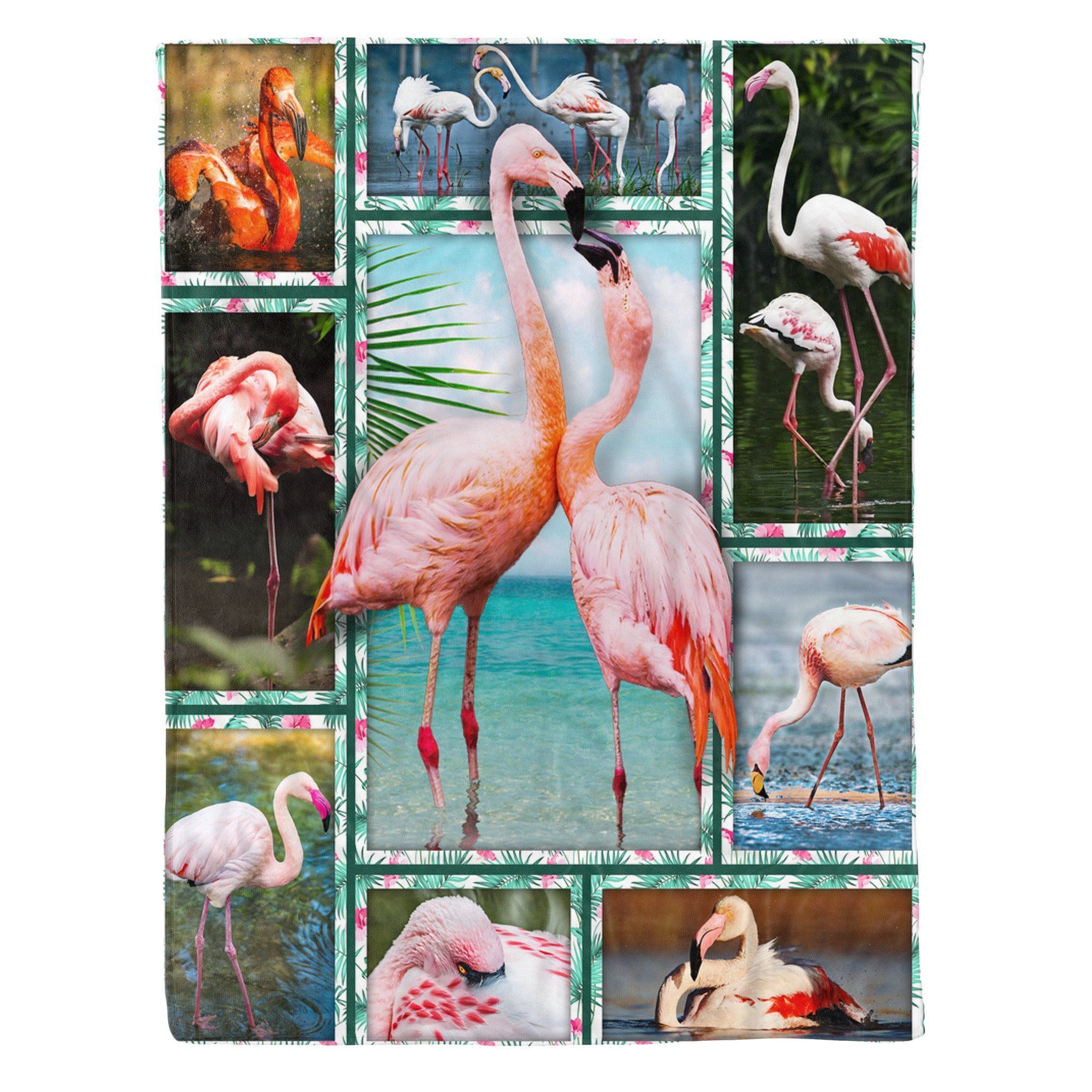 Flamingo Sherpa Fleece Blanket