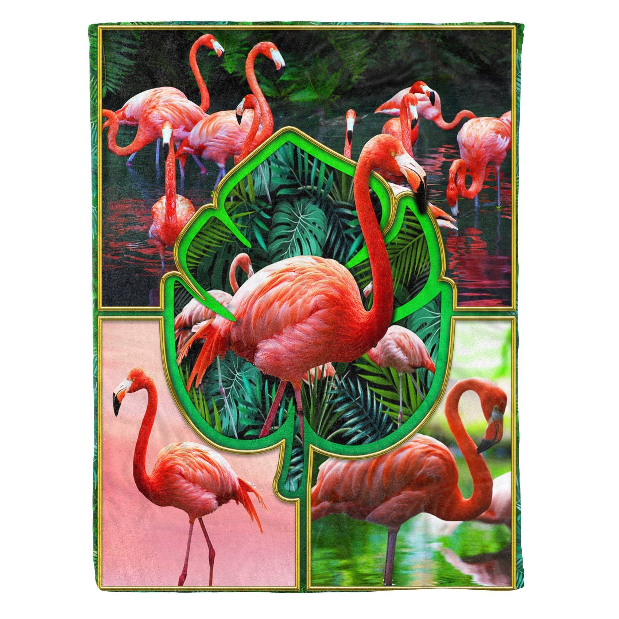 Flamingo Sherpa Fleece Blanket