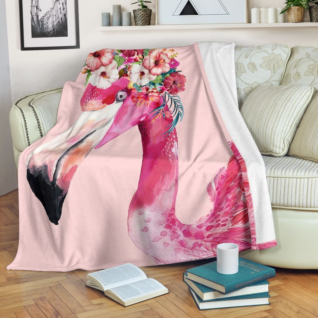 Flamingo Sherpa Fleece Blanket