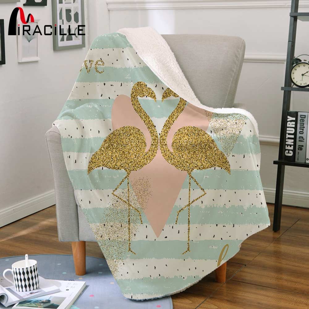 Flamingo Sherpa Fleece Blanket