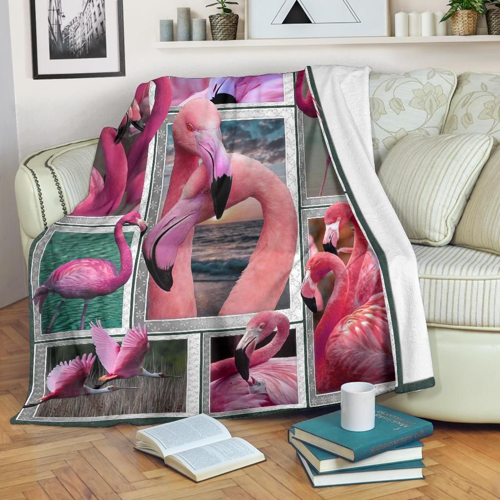 Flamingo Sherpa Fleece Blanket