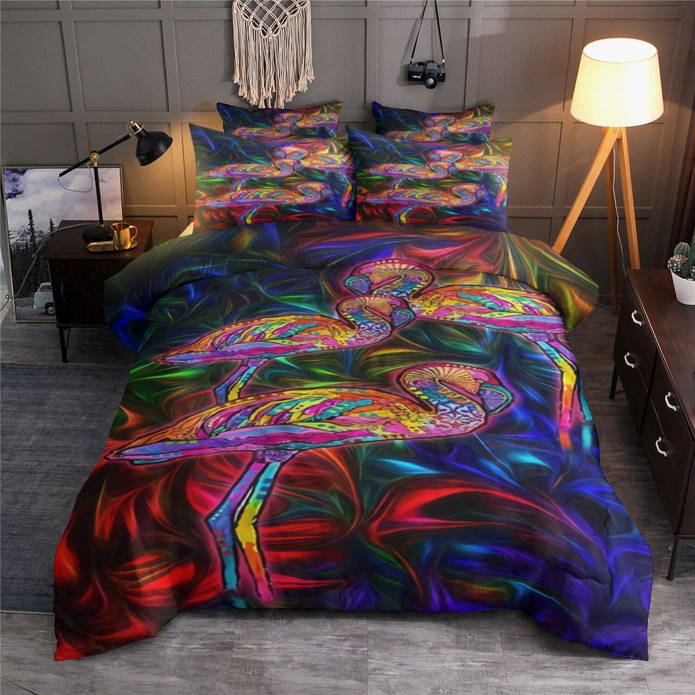 Flamingo Cosmic Light Color Bedding Set