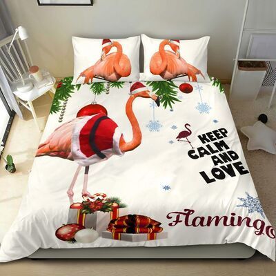 Flamingo Cute Christmas Bedding Set