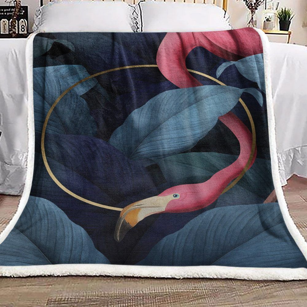 Flamingo Sherpa Fleece Blanket