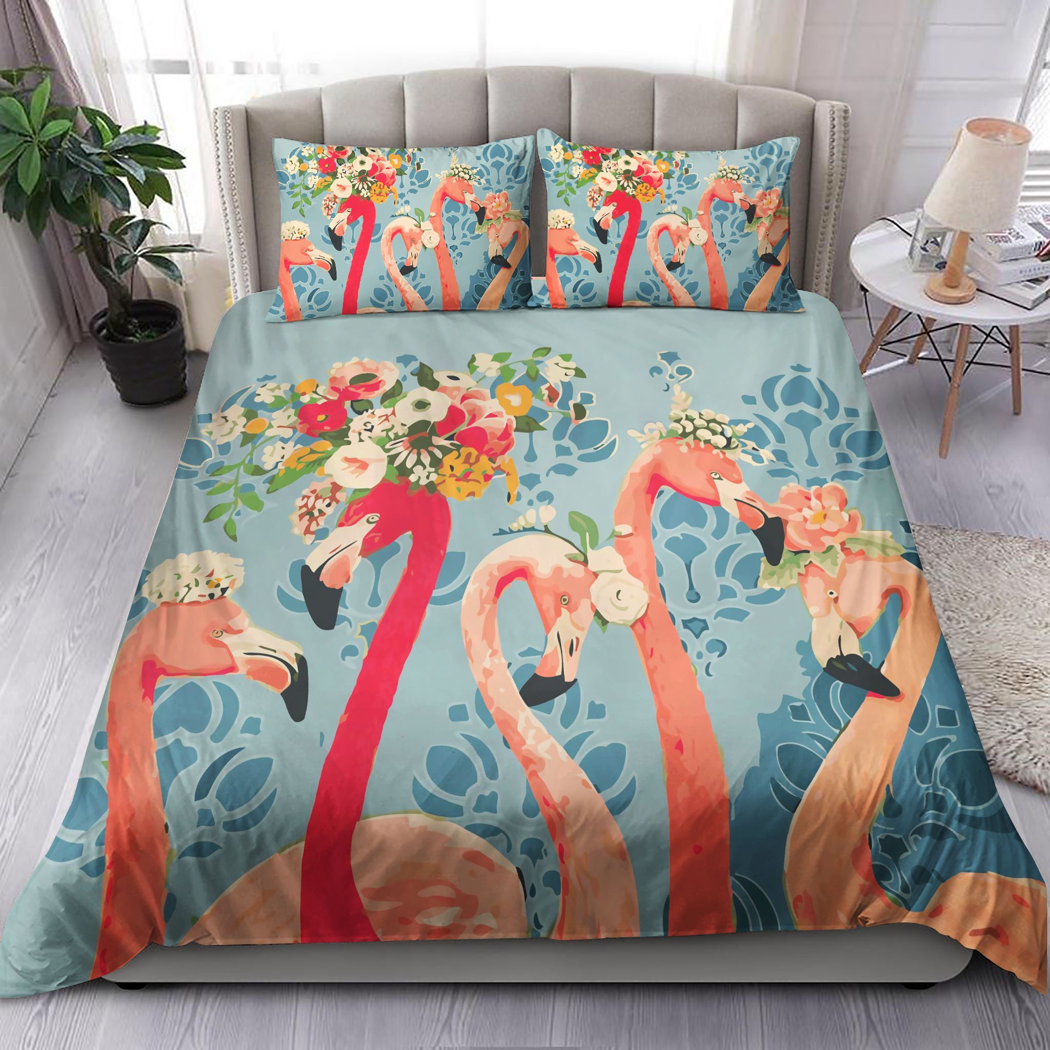 Flamingo Flower Bedding Set