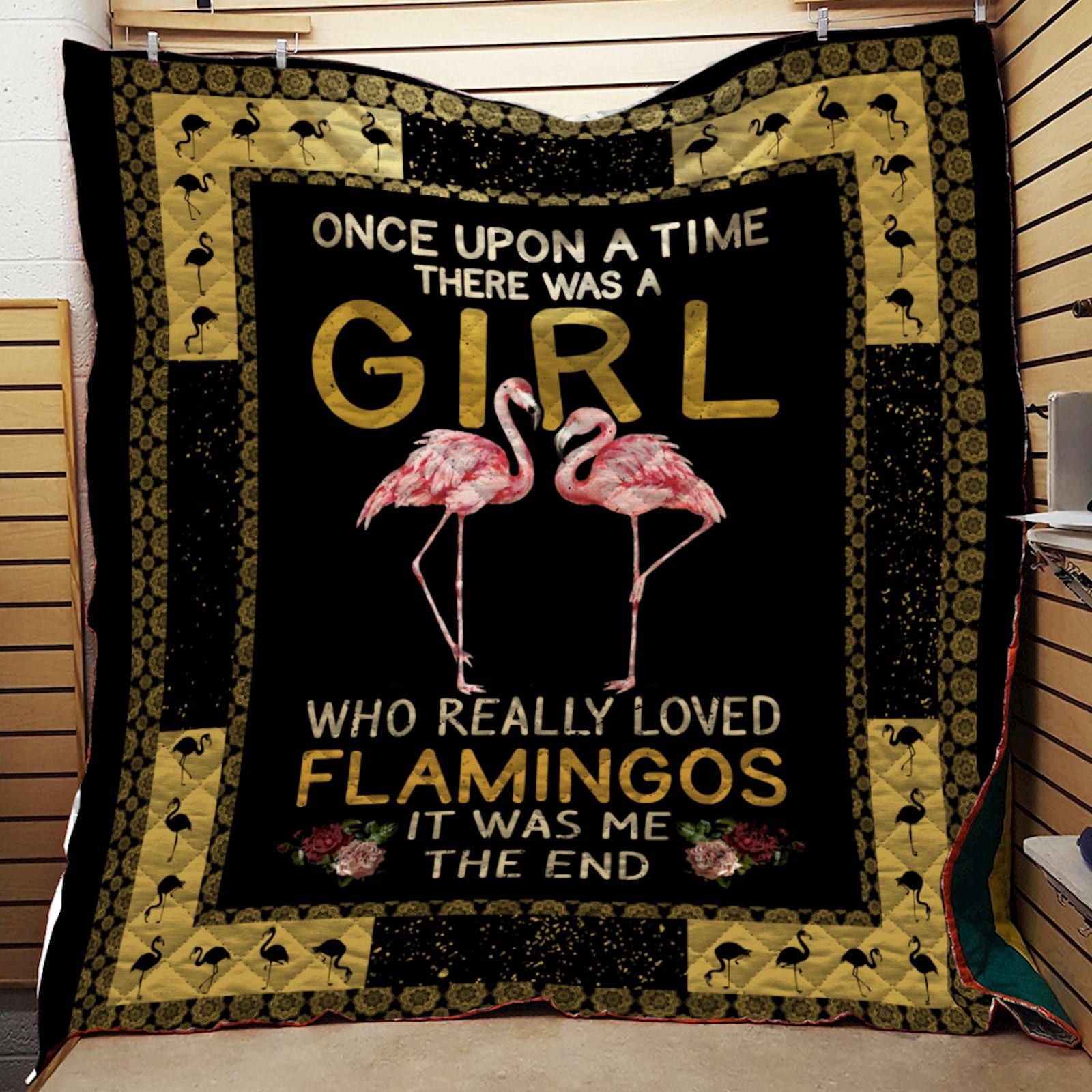 Flamingo Girl Quilt Blanket Blanket Dhc191278Vt