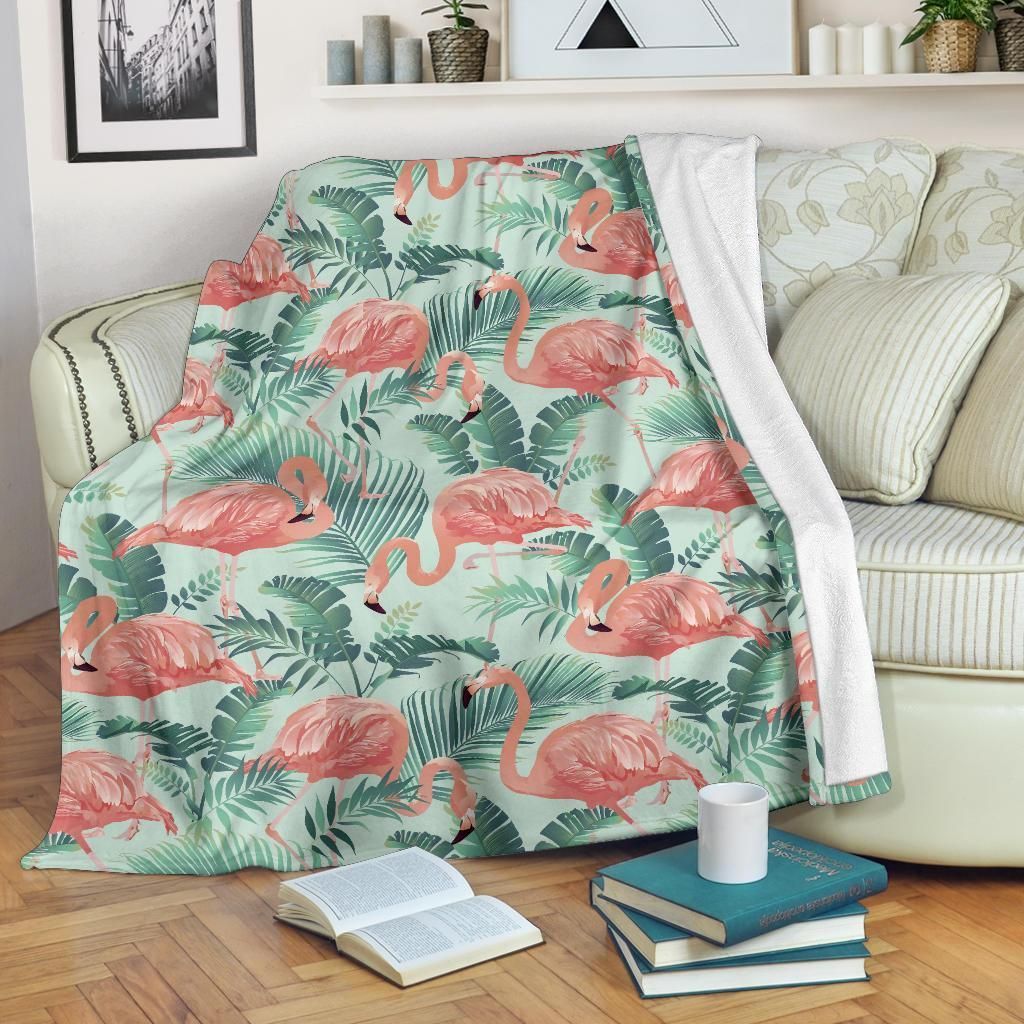 Flamingo Sherpa Fleece Blanket