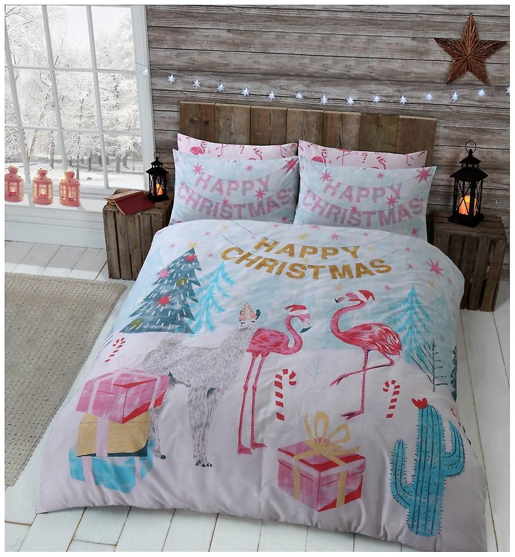 Flamingo Happy Christmas Bedding Set