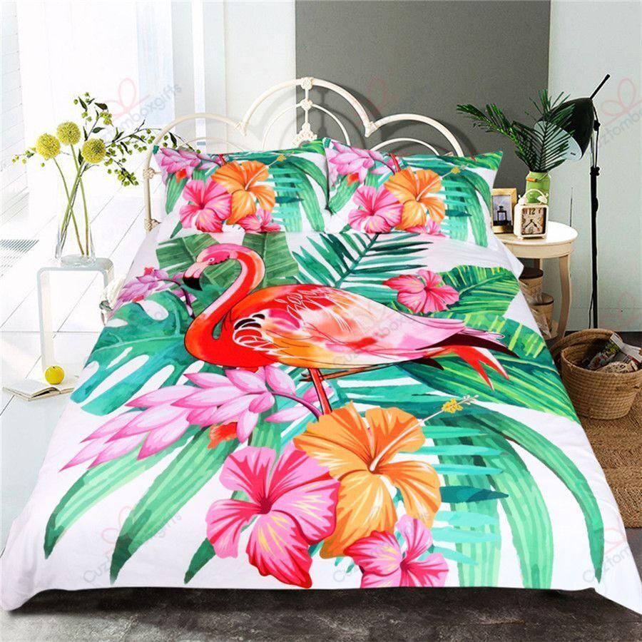 Flamingo Hawaii Printed Bedding Set