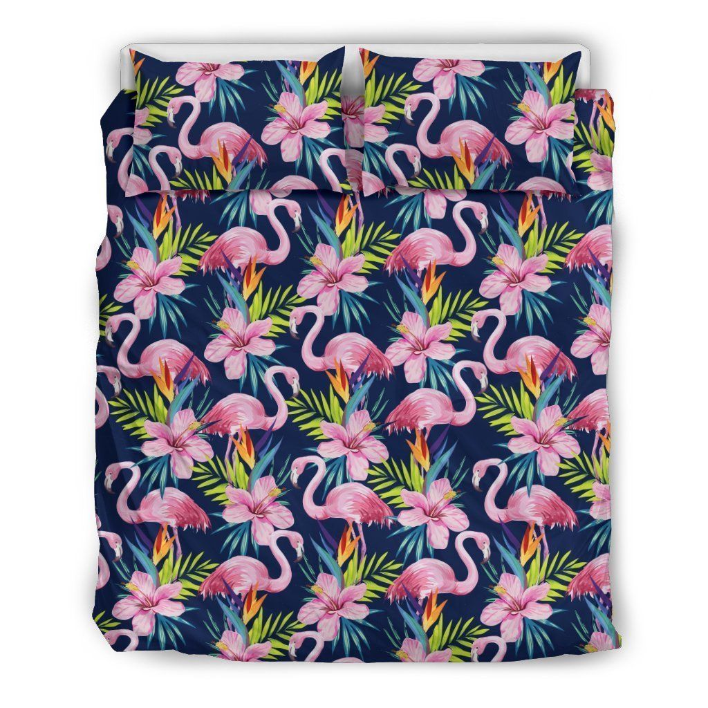 Flamingo Hibiscus Bedding Set
