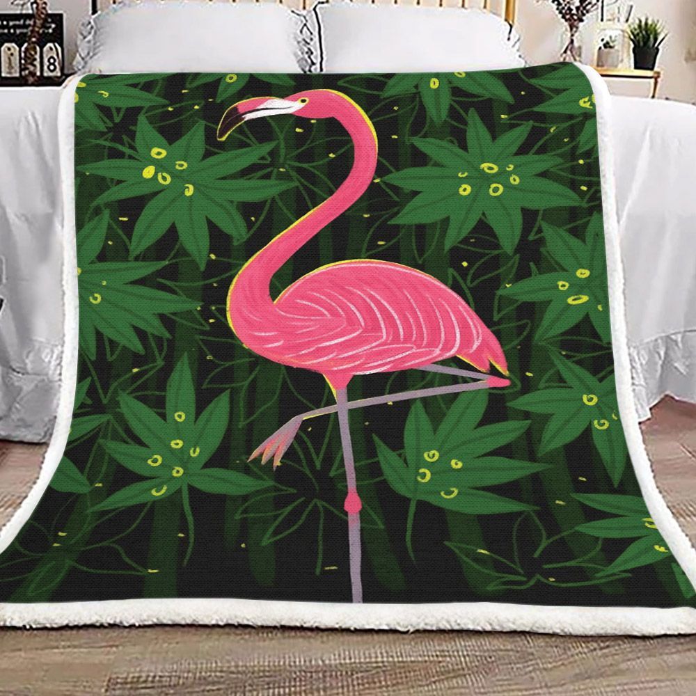 Flamingo Sherpa Fleece Blanket