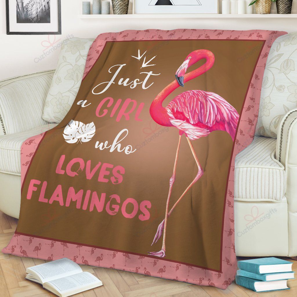 Flamingo Just A Girl Who Loves Flamingos Sherpa Fleece Blanket
