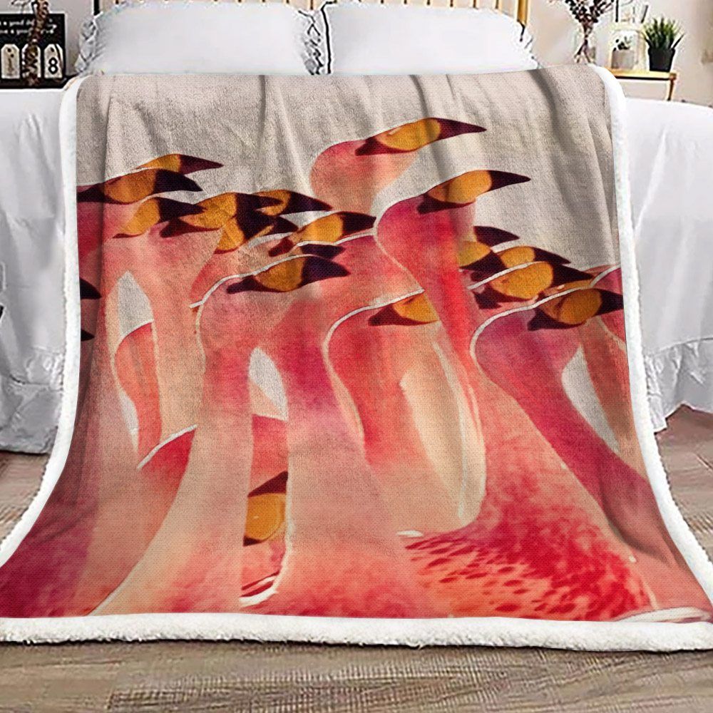 Flamingo Sherpa Fleece Blanket
