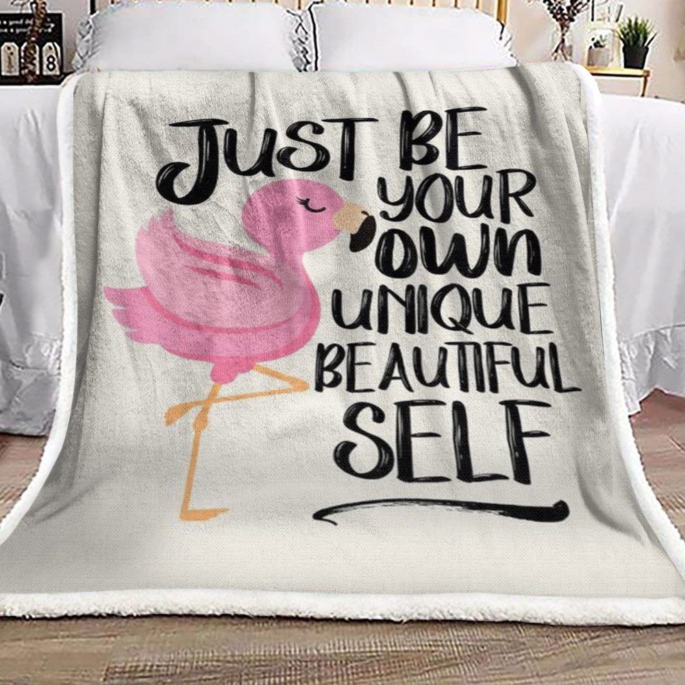 Flamingo Sherpa Fleece Blanket