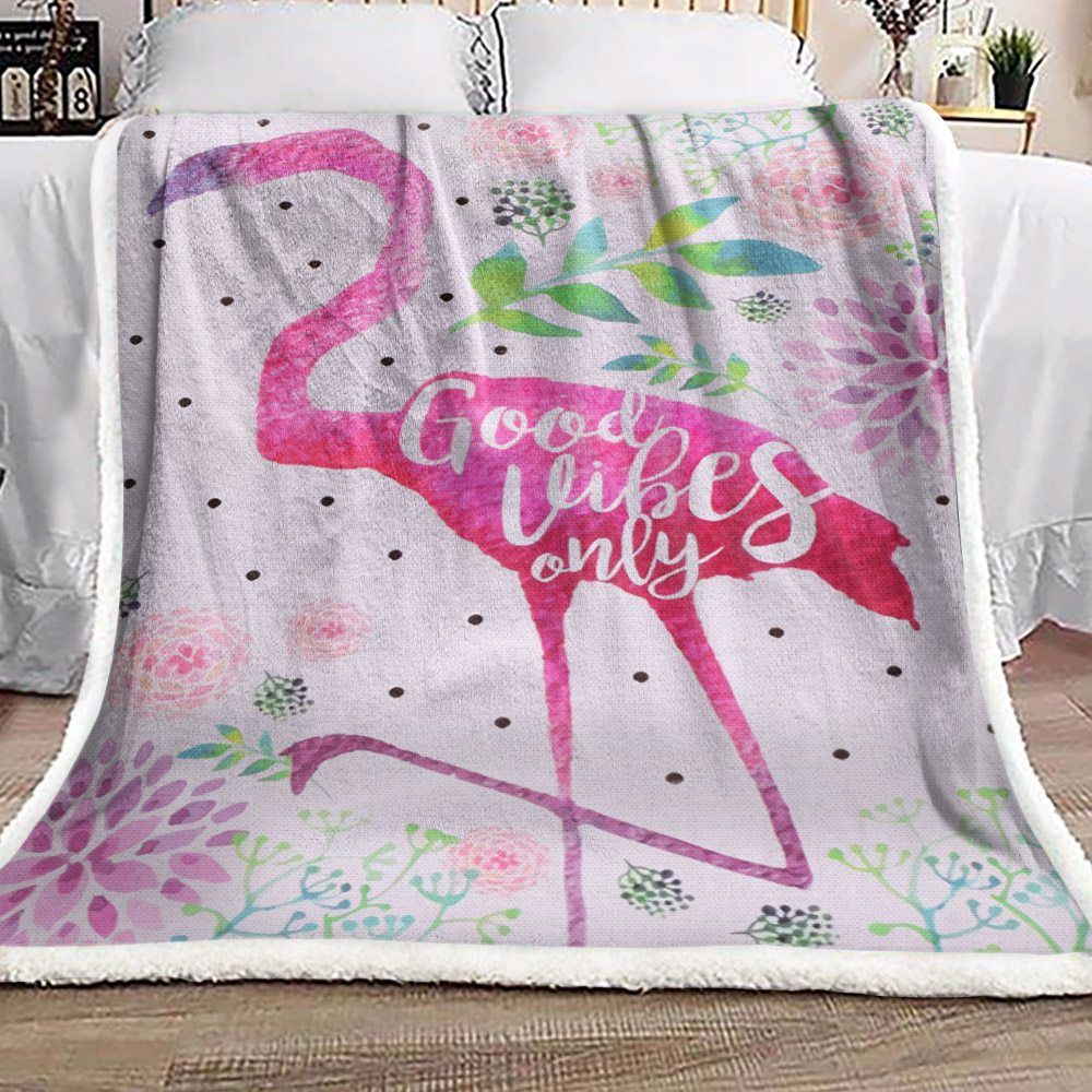 Flamingo Sherpa Fleece Blanket