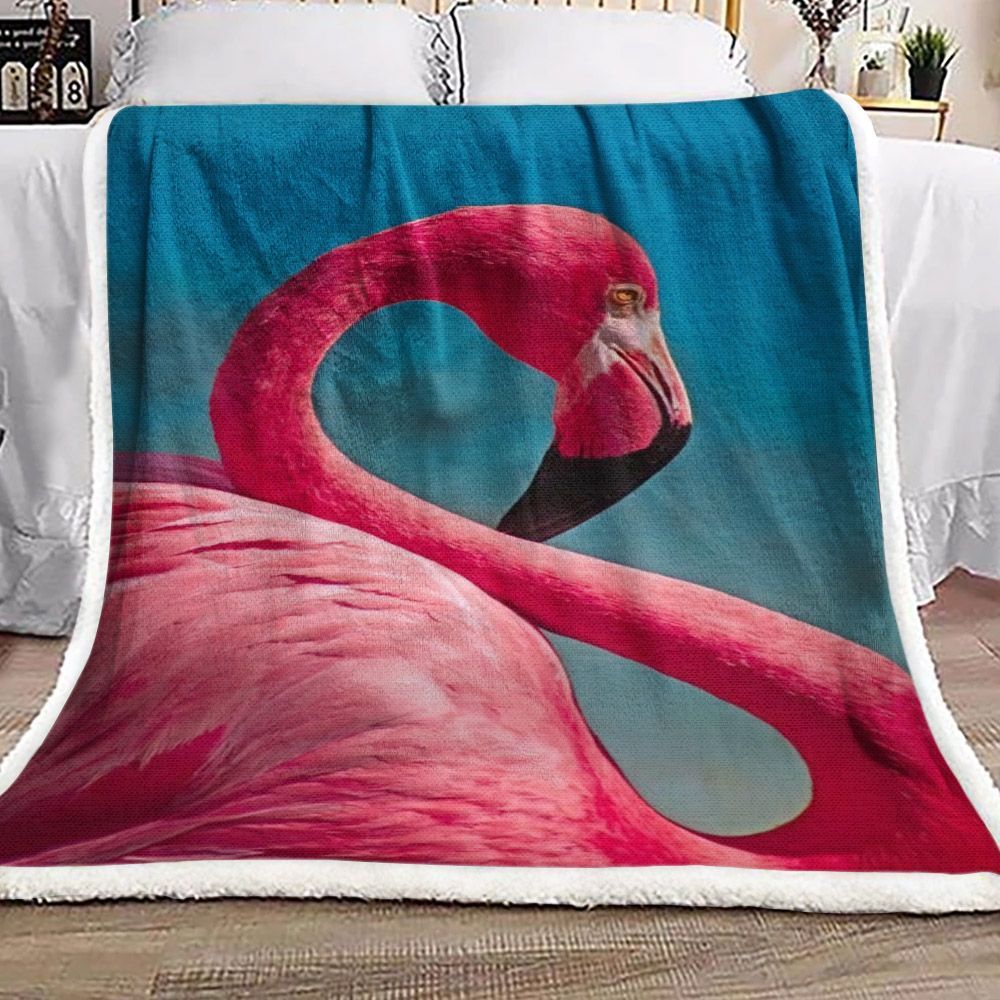 Flamingo Sherpa Fleece Blanket