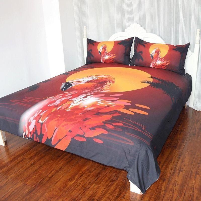 Flamingo On Sunset View Bedding Set