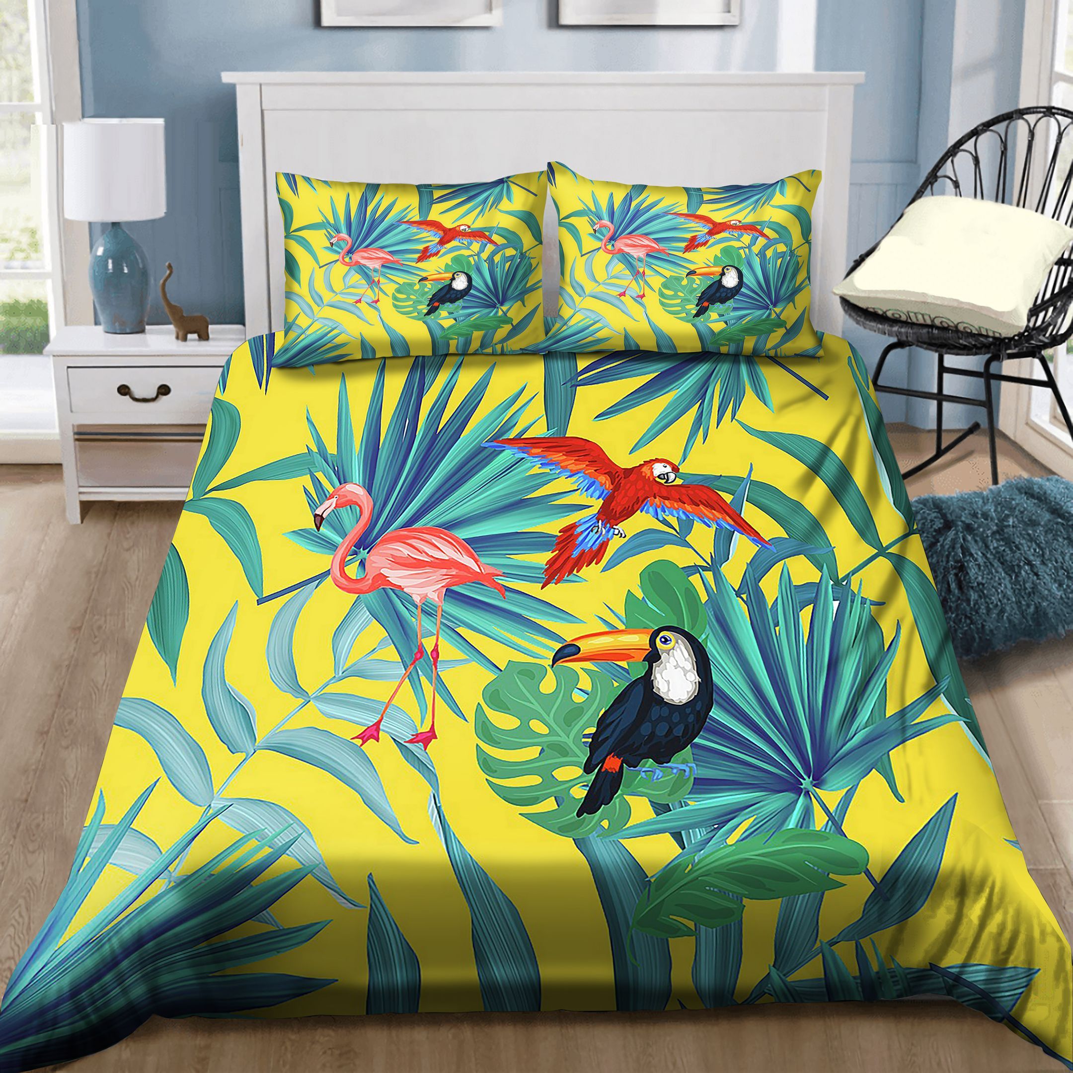 Flamingo Parrot Tropical Animal Bedding Set