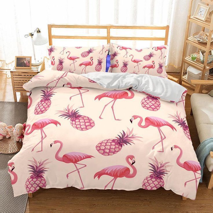 Flamingo Pineapple Bedding Set