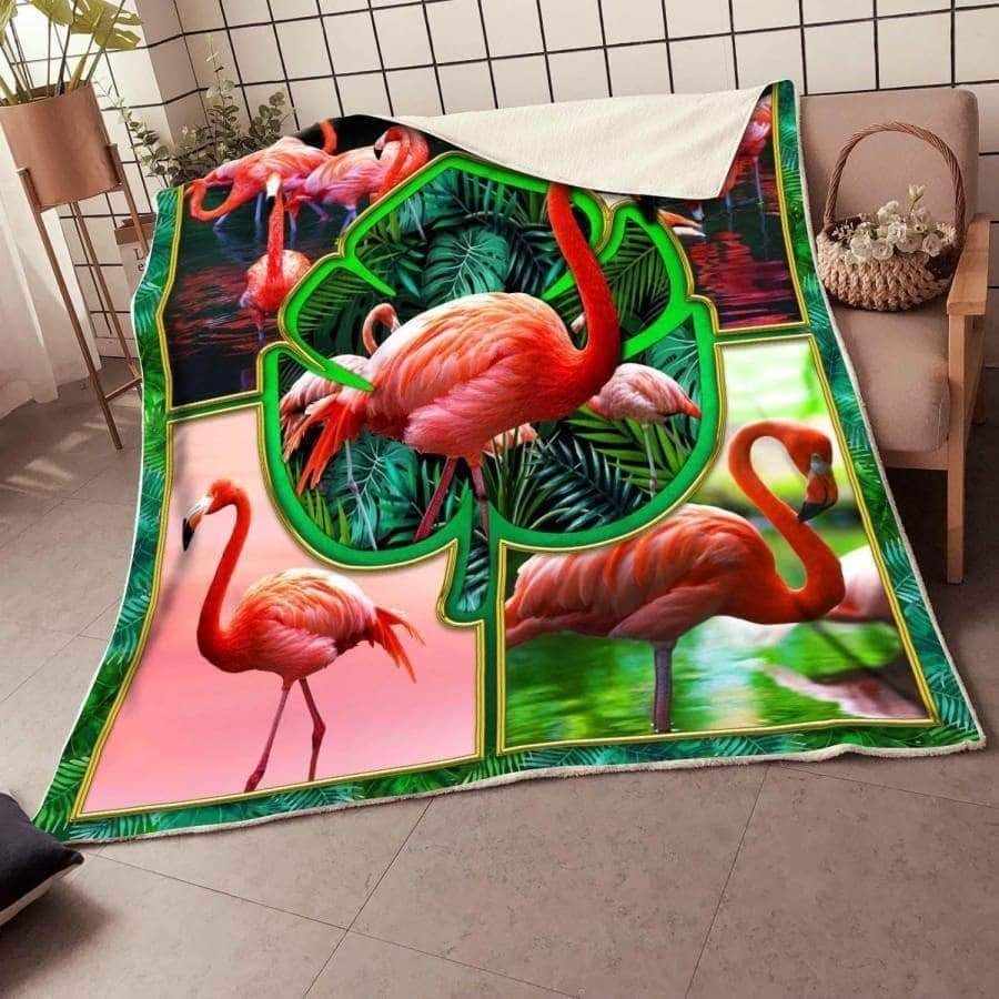 Flamingo Premium Sherpa Fleece Blanket