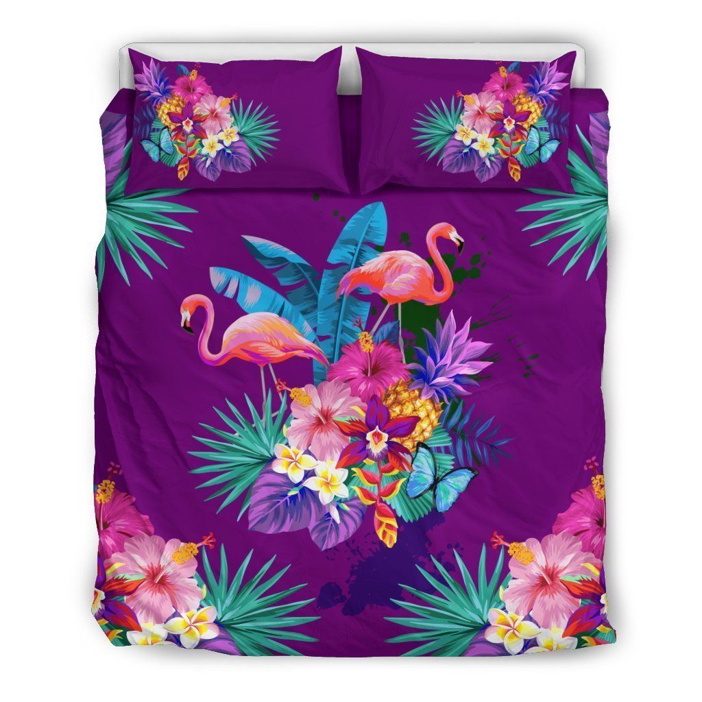 Flamingo Purple Bedding Set