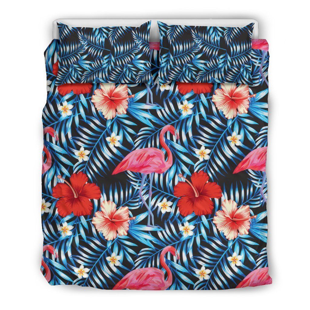 Flamingo Red Hibiscus Bedding Set