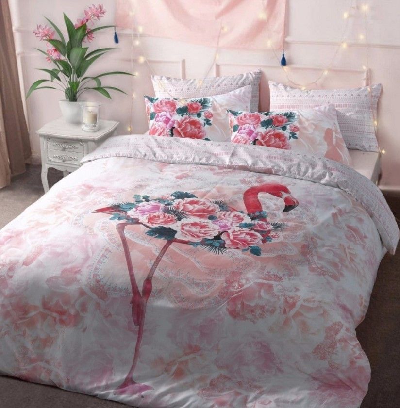 Flamingo Rose Bedding Set