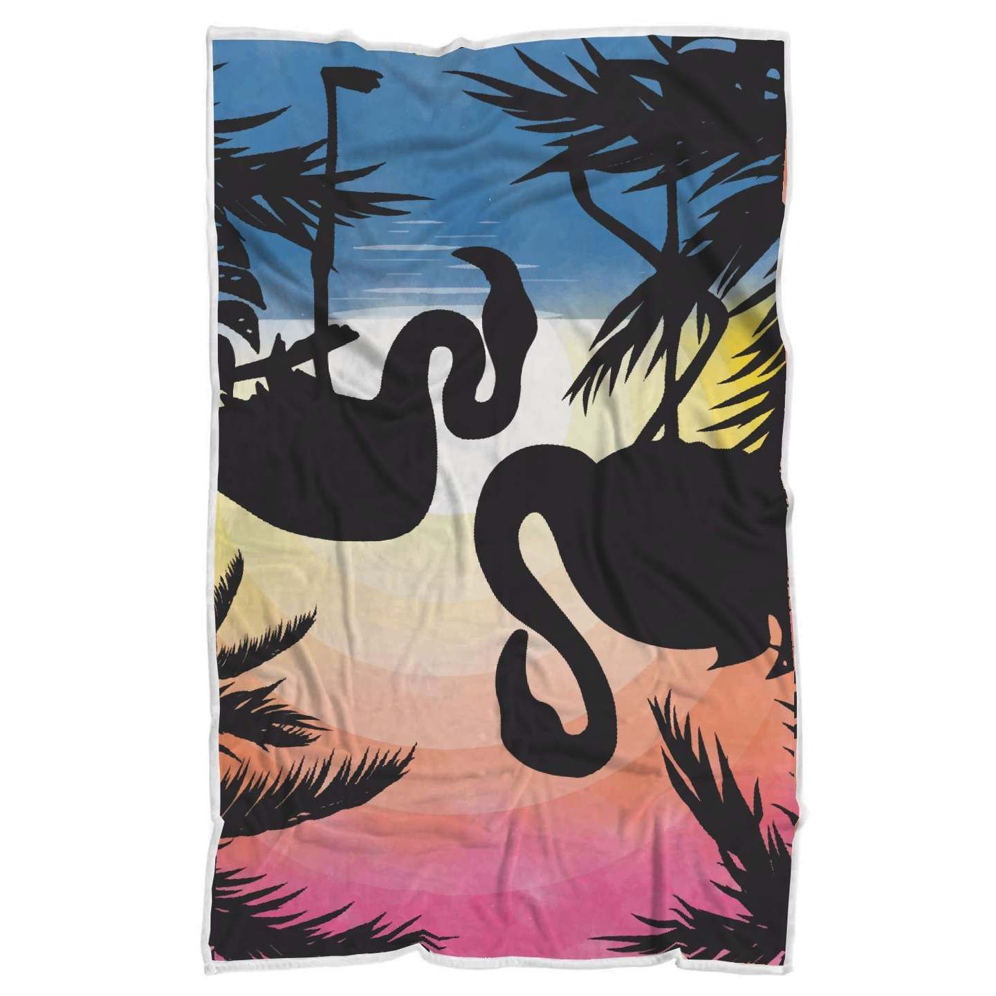 Flamingo Situate Sense Sherpa Fleece Blanket