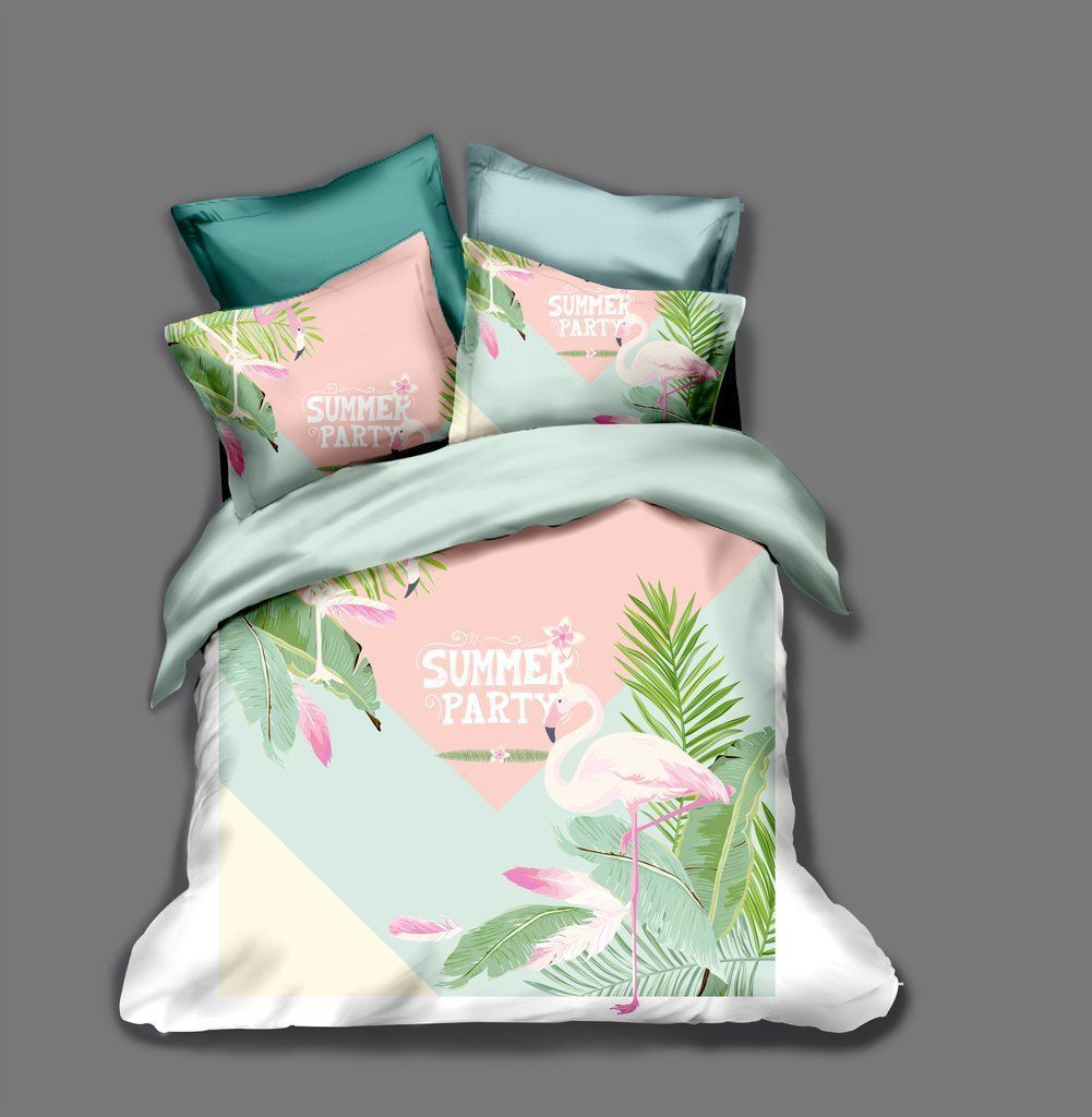 Flamingo Summer Party Bedding Set