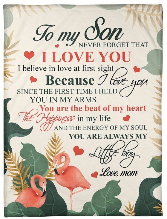 Flamingo To My Son You Are Always My Little Boy Sherpa Fleece Blanket