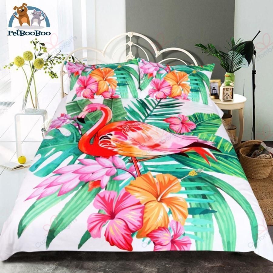 Flamingo Tropical Plant Bedding Set