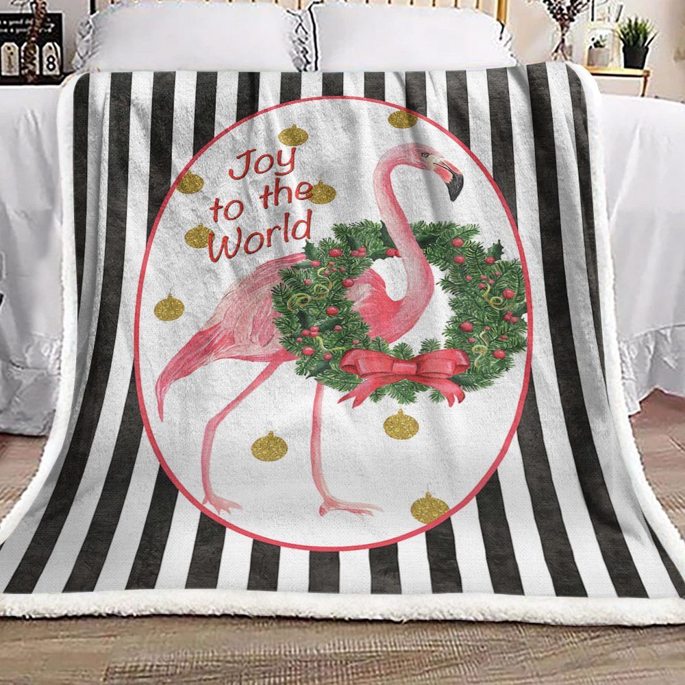 Flamingo Sherpa Fleece Blanket