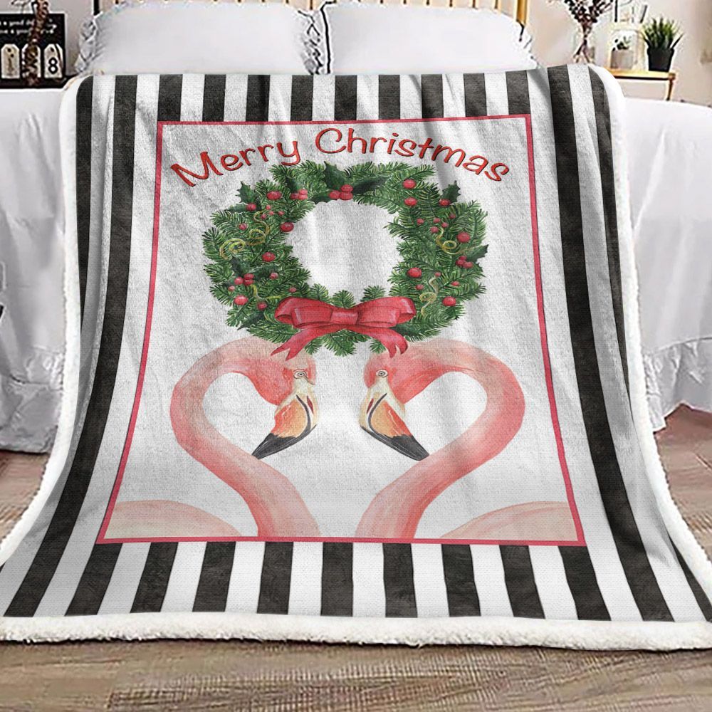 Flamingo Sherpa Fleece Blanket