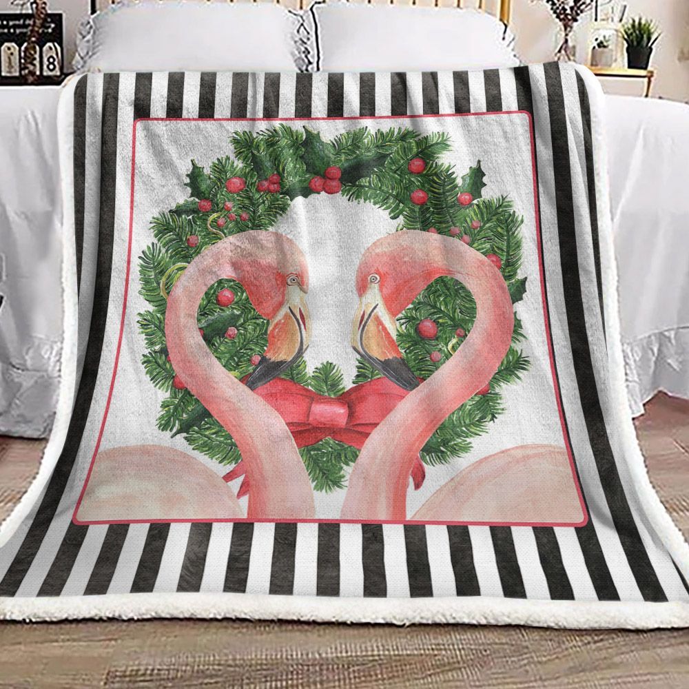 Flamingo Sherpa Fleece Blanket