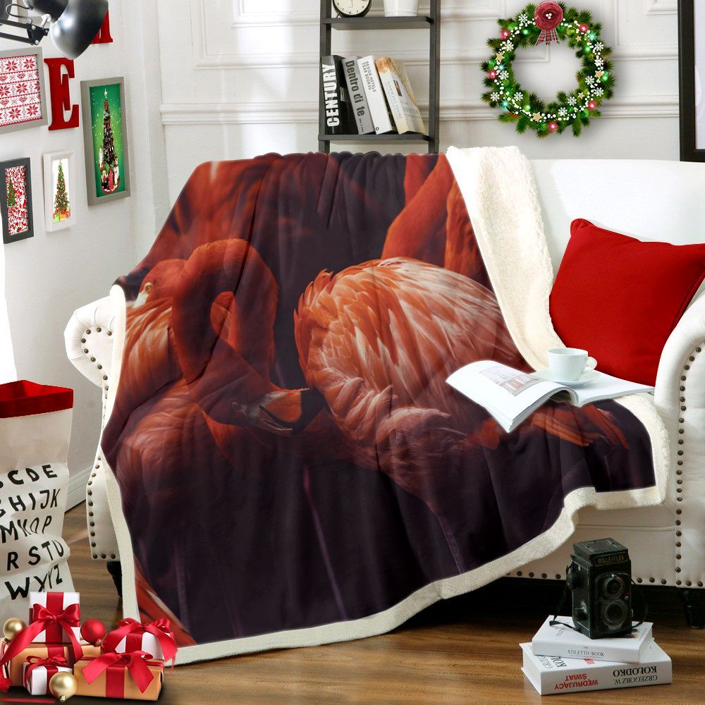 Flamingos Sherpa Fleece Blanket