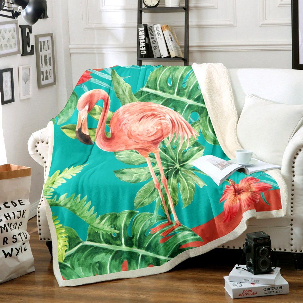 Flamingos Sherpa Fleece Blanket