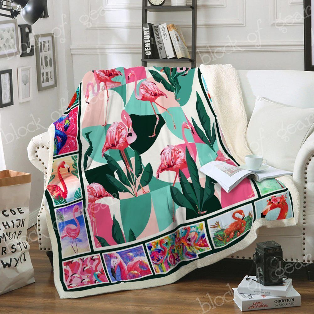 Flamingos Sherpa Fleece Blanket