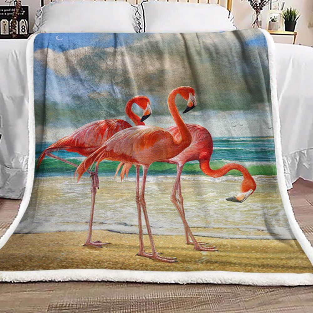 Flamingos Sherpa Fleece Blanket