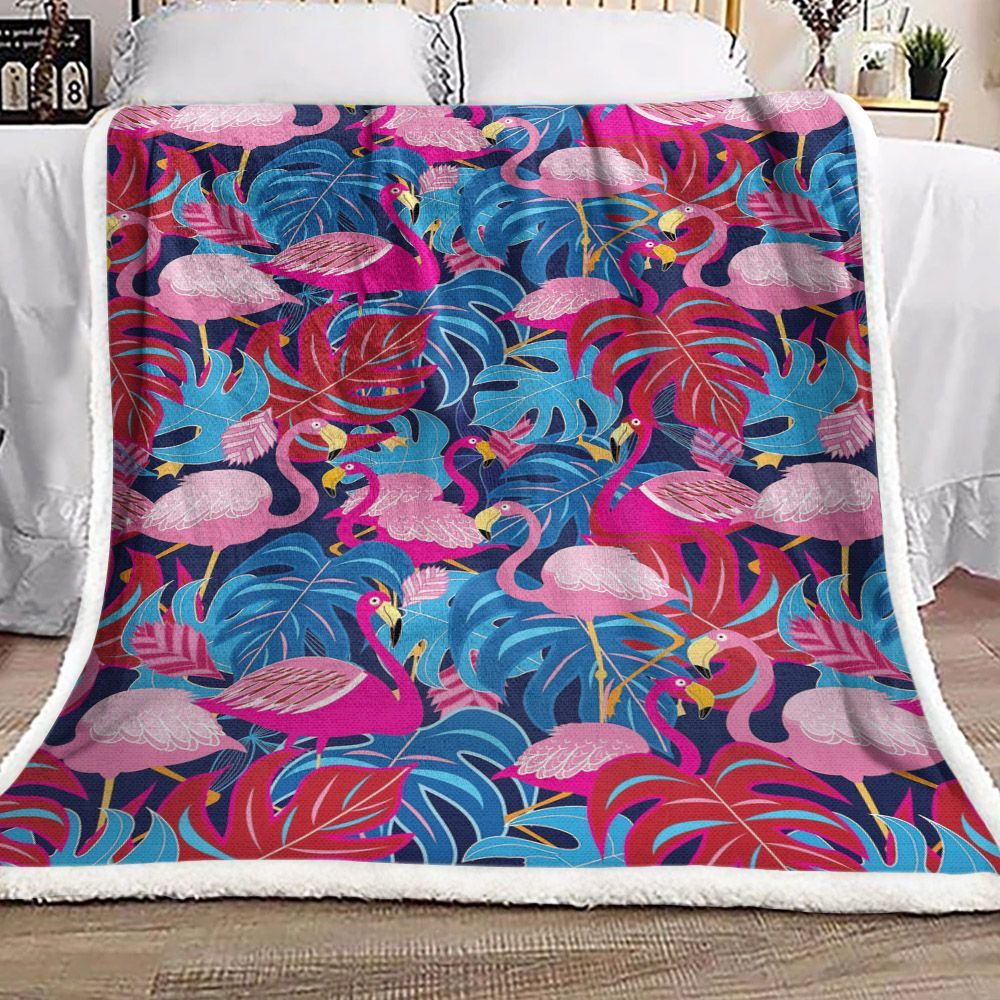 Flamingos Sherpa Fleece Blanket