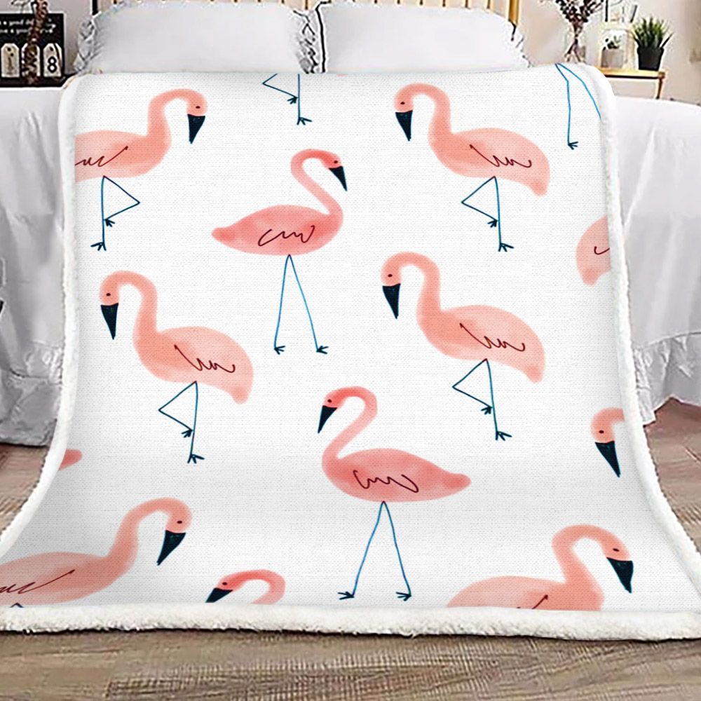Flamingos Sherpa Fleece Blanket