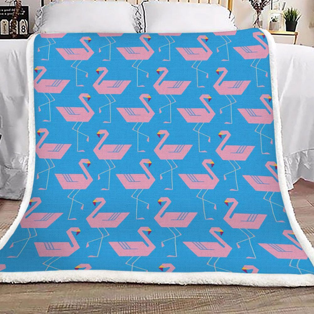 Flamingos Sherpa Fleece Blanket