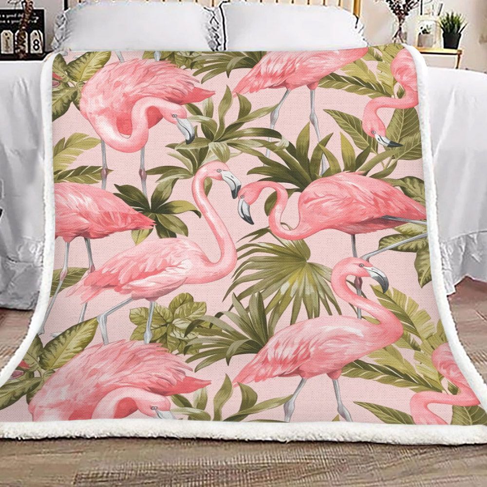 Flamingos Sherpa Fleece Blanket