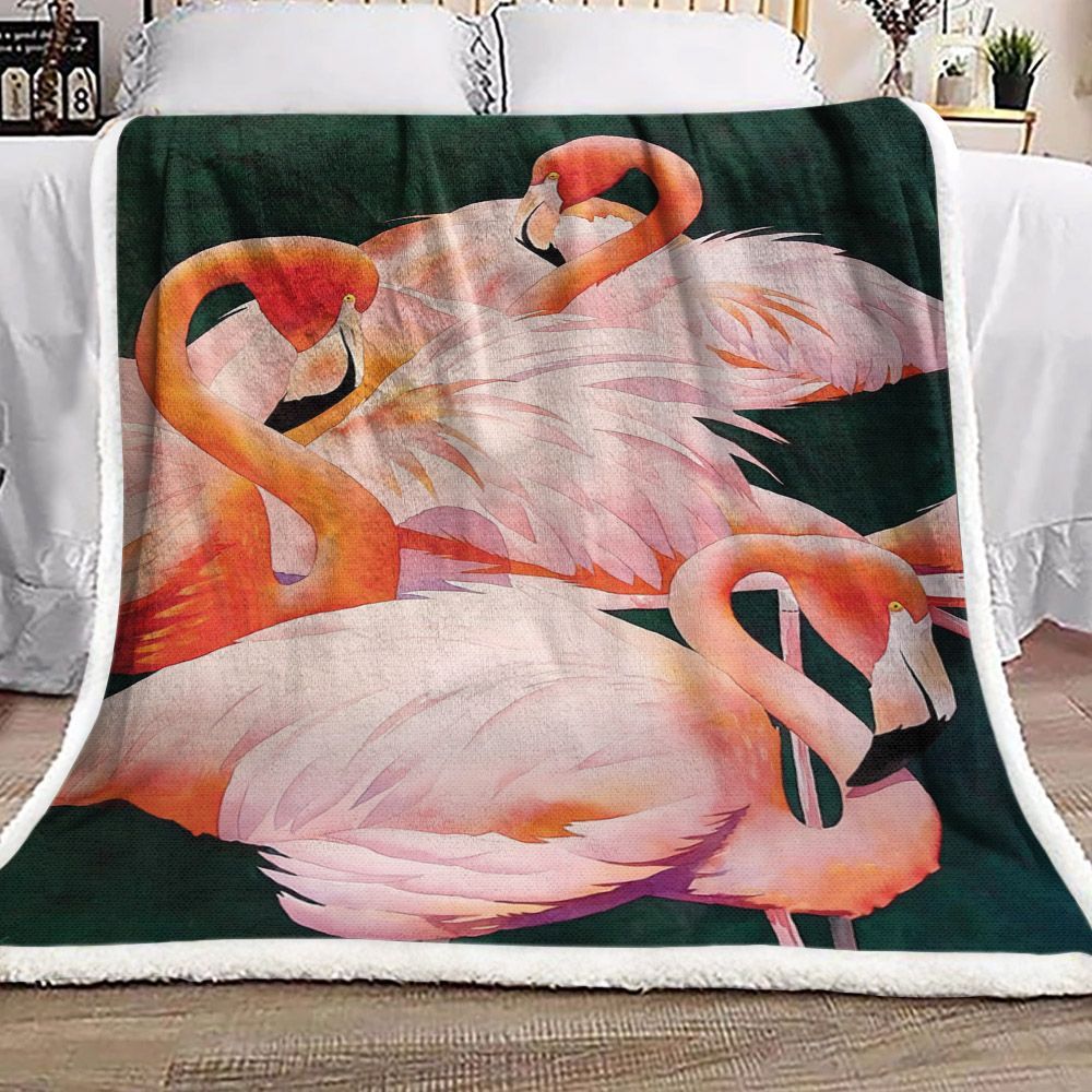 Flamingos Sherpa Fleece Blanket