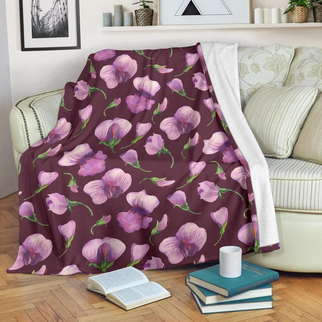 Flarming Peony Pattern Print Design Fleece Blanket