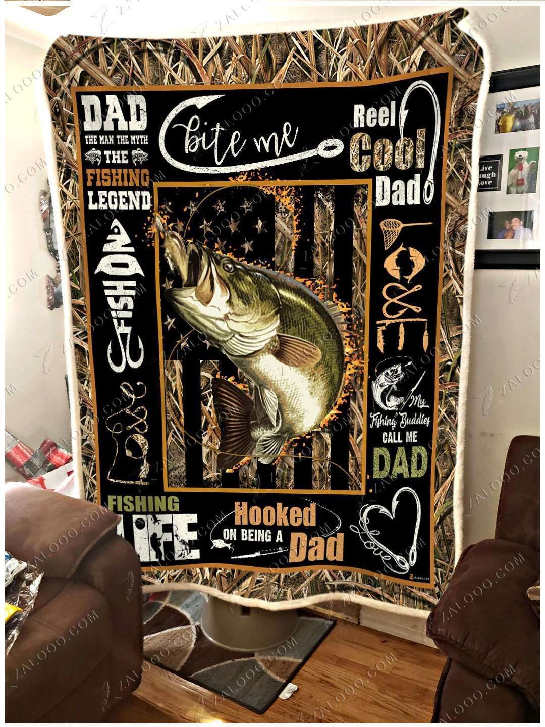 Fleece Blanket – Fishing – Fishing Dad
